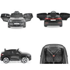 Moni Kinder Elektroauto Audi Sportback SUV metallic Fernbedienung USB EVA-Reifen schwarz