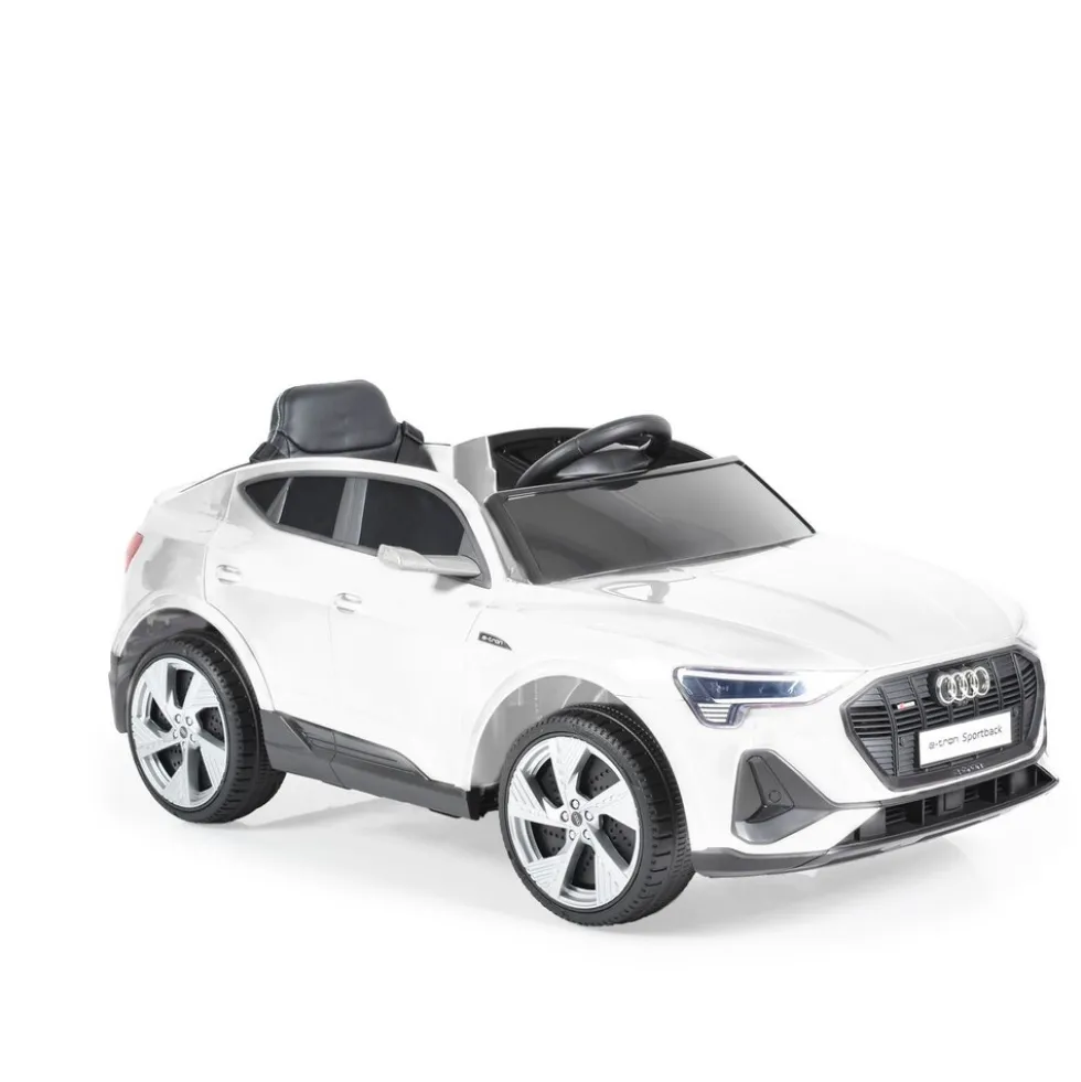 Moni Kinder Elektroauto Audi Sportback Fernbedienung Frontlichter Musik USB Gurt weiß