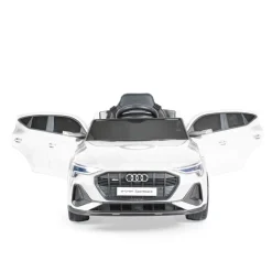 Moni Kinder Elektroauto Audi Sportback Fernbedienung Frontlichter Musik USB Gurt weiß