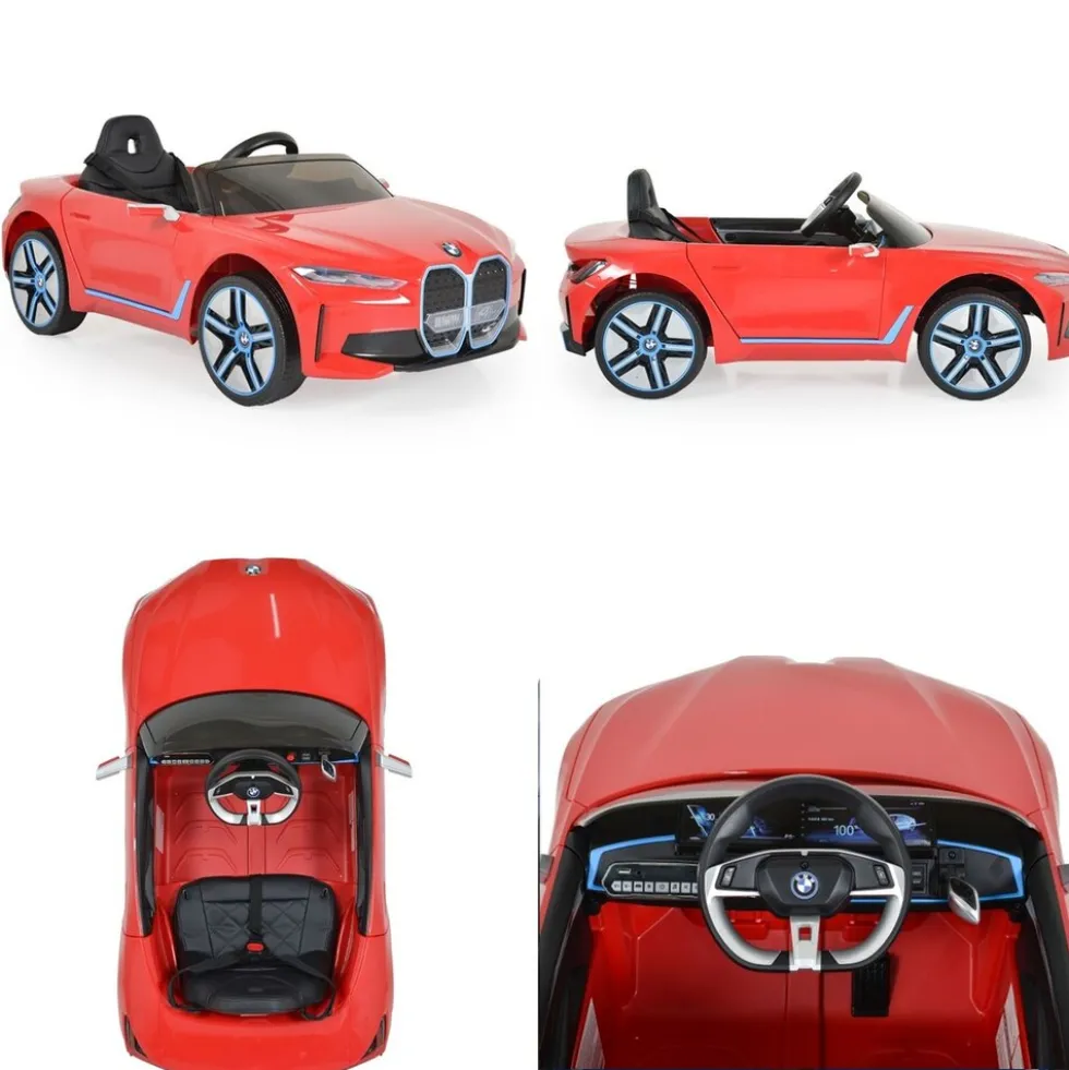 Moni Kinder Elektroauto BMW i4 MP3 EVA-Reifen Fernbedienung Lichter bis 30 kg rot
