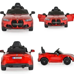Moni Kinder Elektroauto BMW M4 Fernbedienung EVA-Reifen 2 Motoren Musikfunktion rot