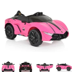 Moni Kinder Elektroauto Cordoba, MP3-Anschluss, Fernbedienung, Gurt, Bluetooth pink