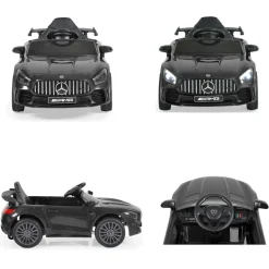 Moni Kinder Elektroauto Mercedes AMG GTR EVA-Reifen, Musikeffekte, Fernbedienung schwarz