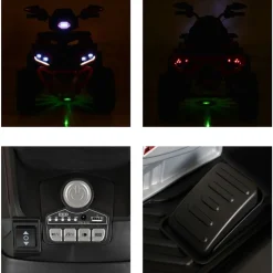 Moni Kinder Elektroquad Speed Kunststoffreifen Fernbedienung Scheinwerfer Musik gelb