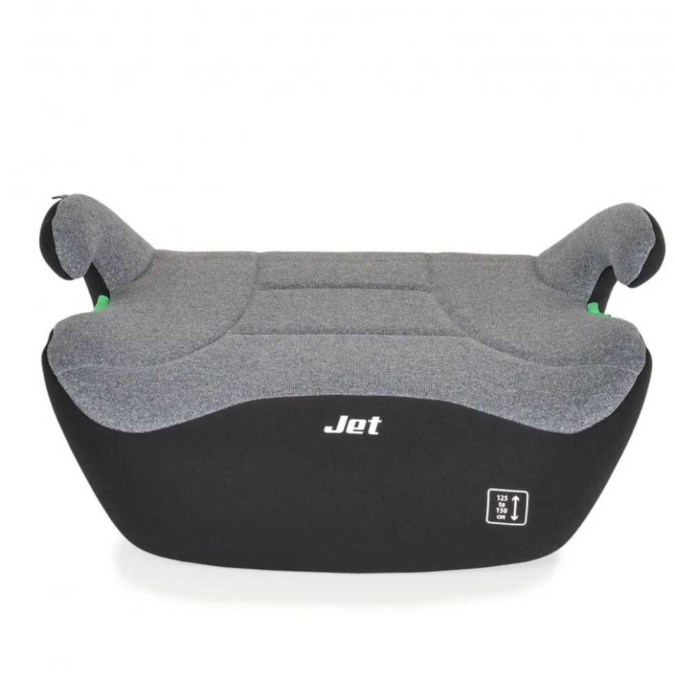Moni Kindersitzerhöhung Jet i-Size (125-150cm) Gruppe 3 Armlehne Bezug waschbar grau/schwarz