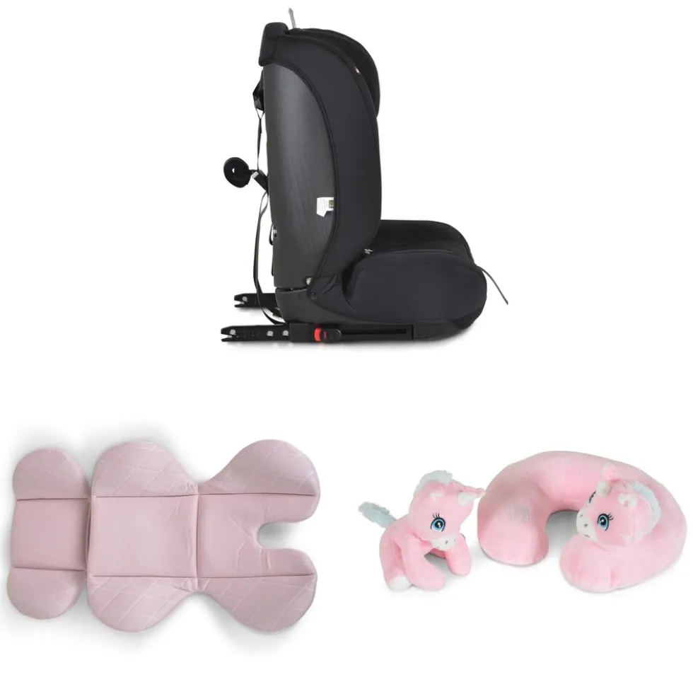 Moni Kindersitz i-Size i-Safe (76-150cm) Isofix, Top Tether, 13-fach verstellbar rosa