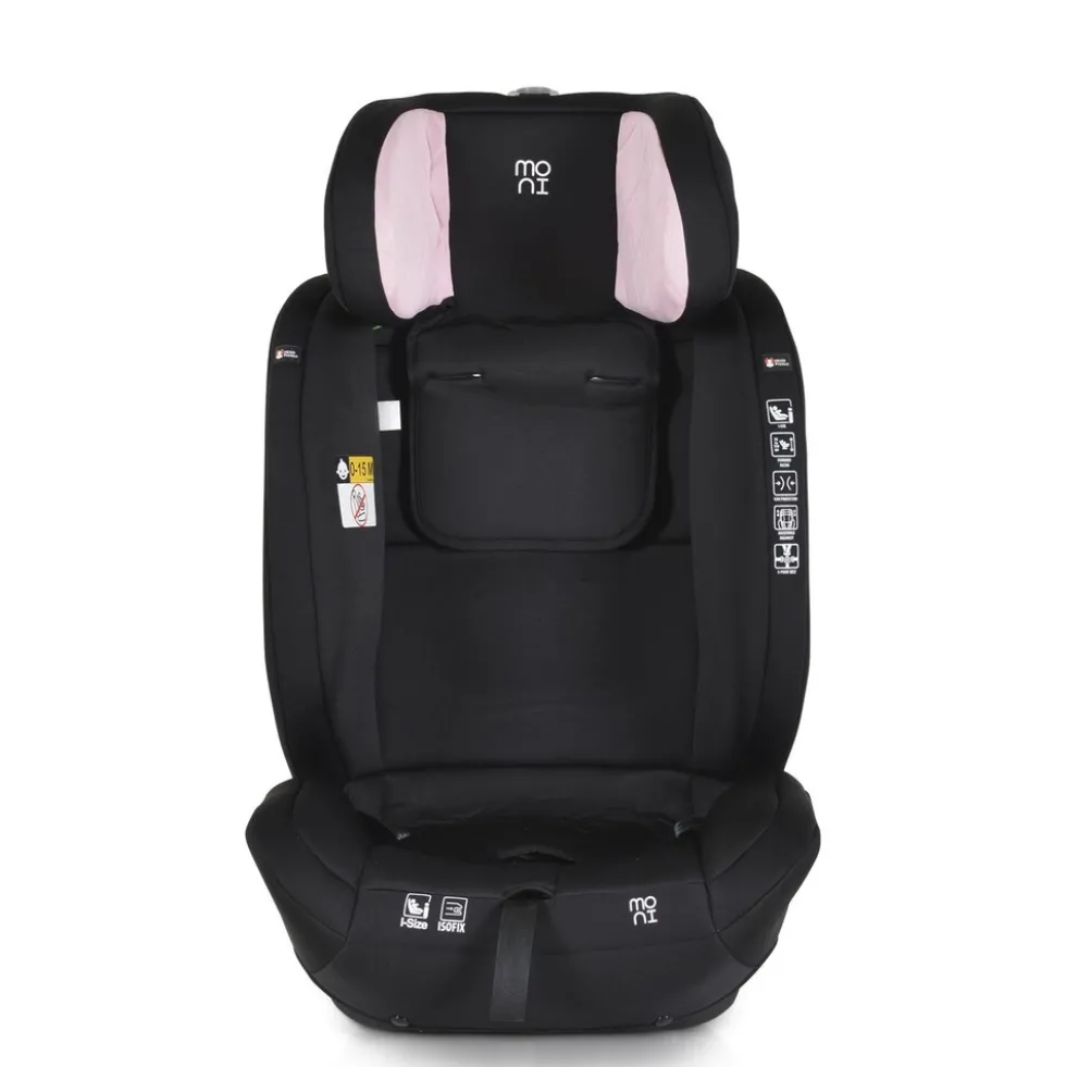 Moni Kindersitz i-Size i-Safe (76-150cm) Isofix, Top Tether, 13-fach verstellbar rosa