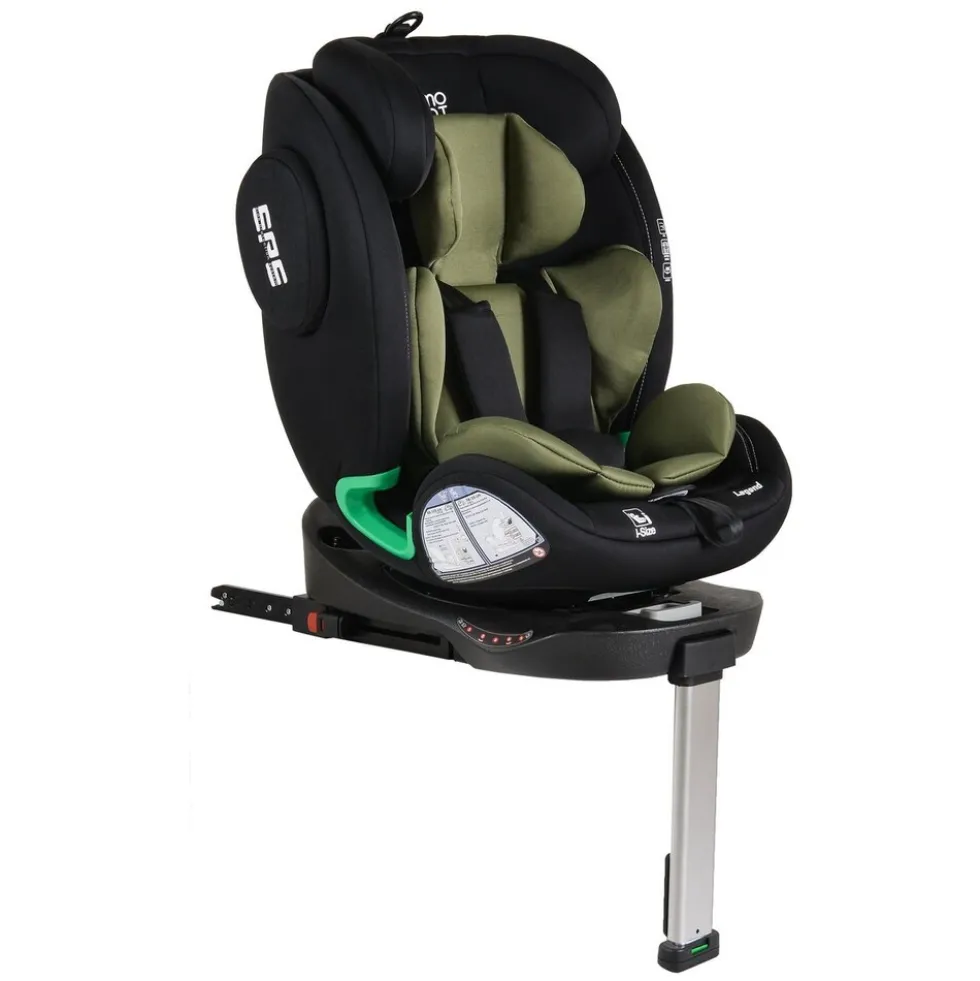 Moni Kindersitz Legend i-Size (40-150cm) Isofix 360 Grad-Drehung Stützbein SPS grün