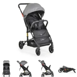 Moni Kinderwagen Buggy Colibri, faltbar, verstellbar, 5-Punkt-Gurt, ab 6 Monaten grau