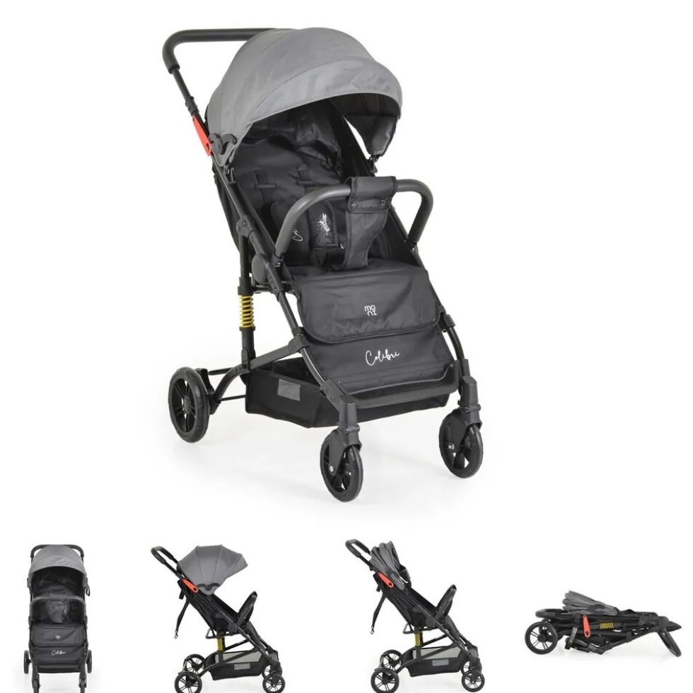 Moni Kinderwagen Buggy Colibri, faltbar, verstellbar, 5-Punkt-Gurt, ab 6 Monaten grau