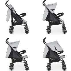 Moni Kinderwagen, Buggy Jerry, Sonnendach, schwenkbare Vorderräder, EVA-Räder grau/schwarz