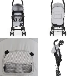 Moni Kinderwagen, Buggy Jerry, Sonnendach, schwenkbare Vorderräder, EVA-Räder grau/schwarz