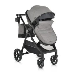 Moni Kinderwagen 2 in 1 Tokyo 22 kg umbaubar Wickeltasche Stoßdämpfer klappbar grau