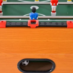 Moni Tischfußball 1019A Holz, Handschiebezähler, Kickertisch, 22 Figuren, Soccer braun