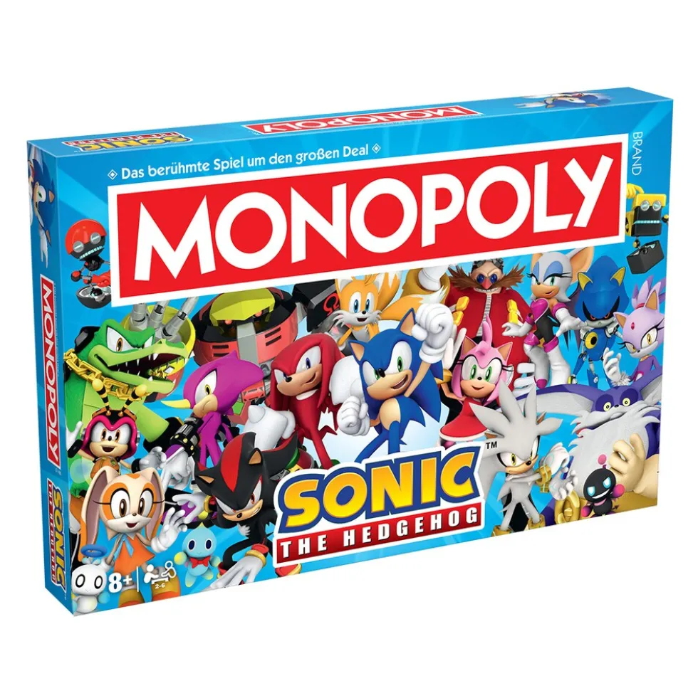 Monopoly - Sonic + 6 EXTRA Spielfiguren Gesellschaftsspiel Brettspiel Spiel