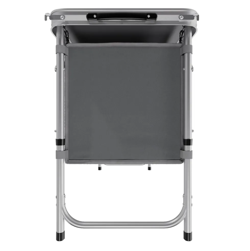 24MOVE® Campingküche PRAIA faltbar, Alu Outdoorküche mit Arbeitsplatte und Staufächern, höhenverstellbar