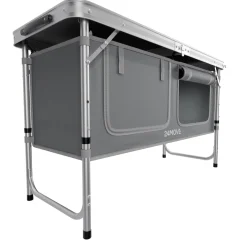 24MOVE® Campingküche PRAIA faltbar, Alu Outdoorküche mit Arbeitsplatte und Staufächern, höhenverstellbar