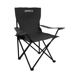 24MOVE® Campingstuhl Faltstuhl, 2er Set, schwarz, mit Getränkehalter und Tragetasche Outdoor, faltbar max. 100kg, Anglerstuhl, Klappstuhl