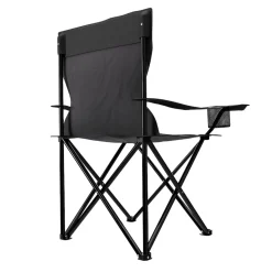 24MOVE® Campingstuhl Faltstuhl, schwarz, mit Getränkehalter und Tragetasche Outdoor, faltbar max. 100kg, Angerstuhl, Klappstuhl