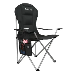 24MOVE® Campingstuhl Salvador faltbar Camping Klappstuhl gepolstert inkl. Tragetasche, bis 150kg belastbar, schwarz