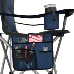 24MOVE® Campingstuhl Salvador faltbar Camping Klappstuhl gepolstert inkl. Tragetasche, bis 150kg belastbar, blau
