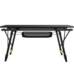24MOVE® Campingtisch Klapptisch mit Aluminiumrahmen, Tischplatte aufrollbar, Falttisch klappbar, höhenverstellbar, inkl. Tragetasche - bis 30 kg, Anthrazitgrau