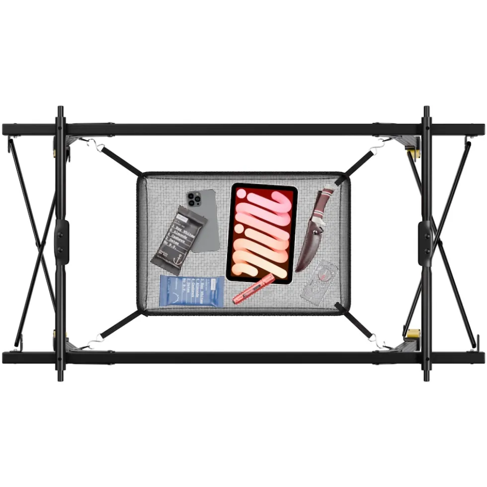 24MOVE® Campingtisch Klapptisch mit Aluminiumrahmen, Tischplatte aufrollbar, Falttisch klappbar, höhenverstellbar, inkl. Tragetasche - bis 30 kg, Anthrazitgrau