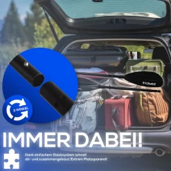 24MOVE® Doppelpaddel LAGO Aluminium Paddel, Stand-Up Paddling, Paddel für Kajak, 220 cm, verstellbar