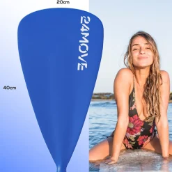 24MOVE® Paddel Einzelpaddel Stechpaddel für SUP Stand Up Board, Kajak, Leicht aus Aluminium 210cm, verstellbar blau