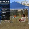 24MOVE® Pavillon Santos 3x3m Pop-Up UV-Schutz 50+ Wasserdicht & winterfest mit Tasche faltbar & stabil, für Camping & Garten Faltpavillon - Partyzelt Blaullon Faltpavillion SANTOS 3x3M Pop Up wasserdicht klappbar, blau