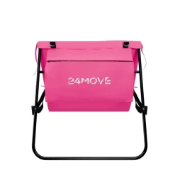 24MOVE® Strandmatte 1er Set klappbar mit Rückenlehne, Strandliege mit Gurt, tragbar für Strand und Garten, Liegematte rosa