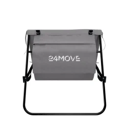 24MOVE® Strandmatte 1er Set klappbar mit Rückenlehne, Strandliege mit Gurt, tragbar für Strand und Garten, Liegematte grau
