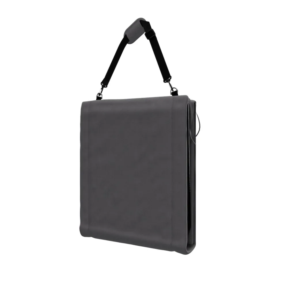24MOVE® Strandmatte 1er Set klappbar mit Rückenlehne, Strandliege mit Gurt, tragbar für Strand und Garten, Liegematte grau