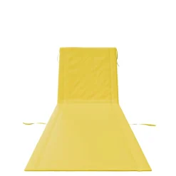 24MOVE® Strandmatte 2er Set klappbar mit Rückenlehne, Strandliege mit Gurt, tragbar für Strand und Garten, Liegematte gelb