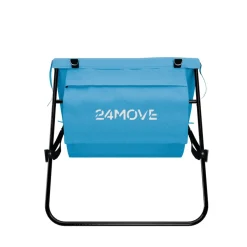 24MOVE® Strandmatte 1er Set klappbar mit Rückenlehne, Strandliege mit Gurt, tragbar für Strand und Garten, Liegematte blau