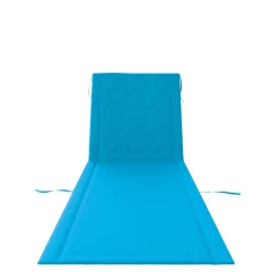 24MOVE® Strandmatte 1er Set klappbar mit Rückenlehne, Strandliege mit Gurt, tragbar für Strand und Garten, Liegematte blau
