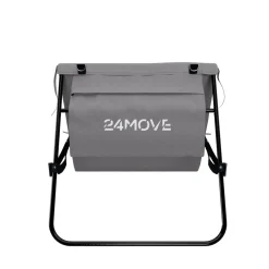 24MOVE® Strandmatte 2er Set klappbar mit Rückenlehne, Strandliege mit Gurt, tragbar für Strand und Garten, Liegematte grau