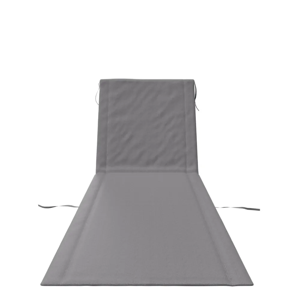 24MOVE® Strandmatte 2er Set klappbar mit Rückenlehne, Strandliege mit Gurt, tragbar für Strand und Garten, Liegematte grau