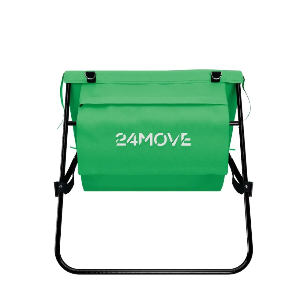 24MOVE® Strandmatte 2er Set klappbar mit Rückenlehne, Strandliege mit Gurt, tragbar für Strand und Garten, Liegematte grün