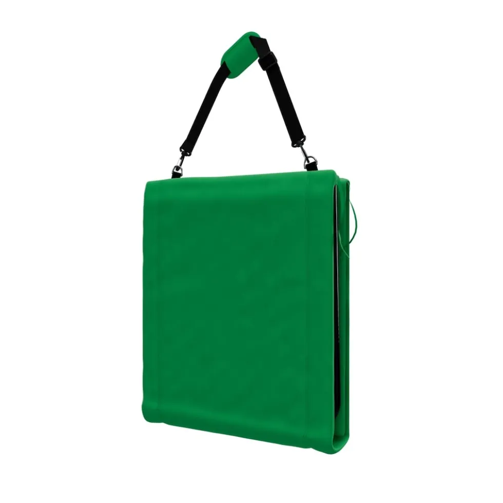 24MOVE® Strandmatte 2er Set klappbar mit Rückenlehne, Strandliege mit Gurt, tragbar für Strand und Garten, Liegematte grün