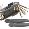 Multifunktionswerkzeug, 11 Funktionen, Reifenheber, Innensechskantschlüssel: 2, 2.5, 3, 4, 5, 6, 8 mm, Innensechsrundschlüssel T25, Schlitzschraubendreher, Kreuzschraubendreher