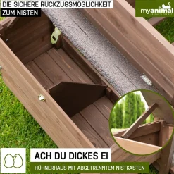 MyAnimal Hühnerstall für 3 Hühner MH-11 mit Nistkasten, Hühnerhaus schutzimprägniert, Dach abnehmbar