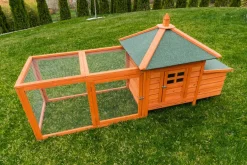 MyAnimal Hühnerstall für 3 Hühner MH-19 mit Auslauf, Hühnerhaus wetterfest imprägniert, Nistkasten (Braun 2.0)