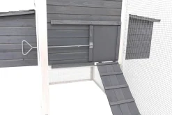 MyAnimal Hühnerstall XXL für 8 Hühner MH-22, Hühnerhaus mit zwei Nistkästen, Auslauf, zwei Ebenen (Grau/Weiß 2.0)