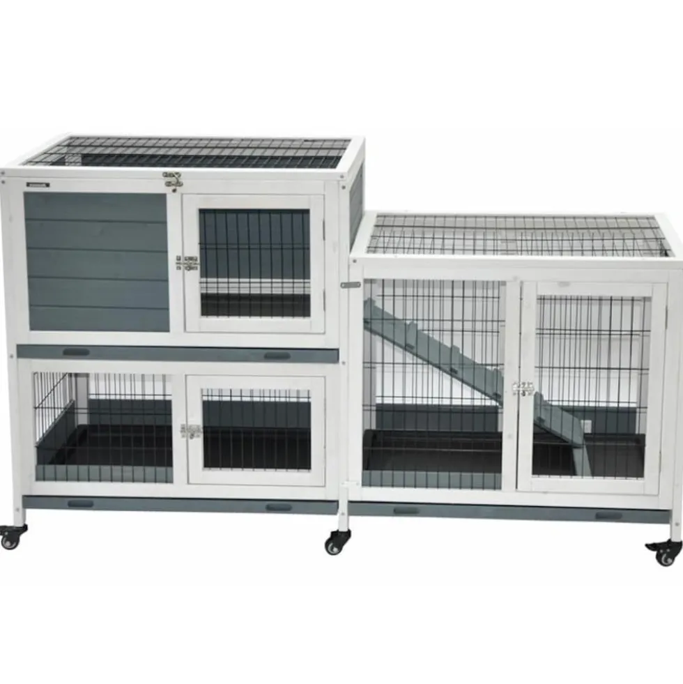 Nanook Indoor Kleintierstall Leo 146 x 89 cm grau
