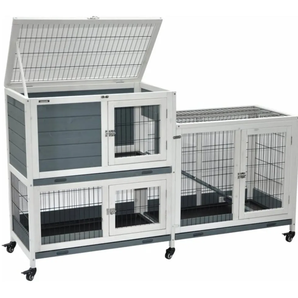 Nanook Indoor Kleintierstall Leo 146 x 89 cm grau