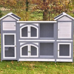 Nanook XXL Kleintierstall grau weiß 189x43x127 cm