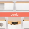 needs&wants® Katzenschrank groß für Katzentoilette XXL aus Holz mit Schuhschrank Sitzkommode, Katzenklo-Schrank Kommode, Design Katzenhaus Toilette Klo, 110 x 50 x 53 cm, weiß braun