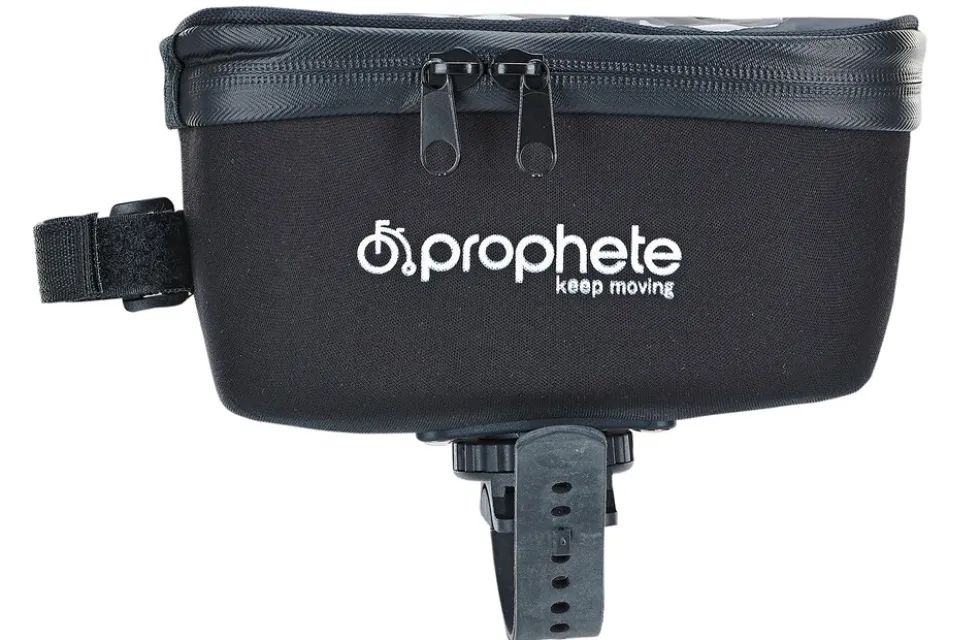Oberrohrtasche, wasserabweisend, mit Smartphone-Fach für Smartphones bis 5,5", Volumen: 1 Liter, Farbe: schwarz
