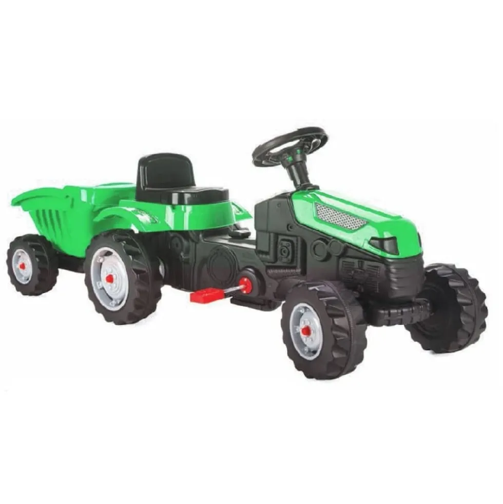 Pilsan Kindertraktor Active Pedale 07316 grün mit Anhänger ab 3 Jahren bis 50 kg